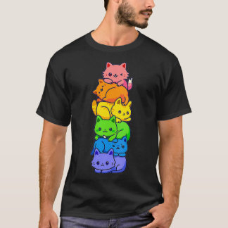 Kawaii Cats Pile Cute och Womens Gay pride T Shirt