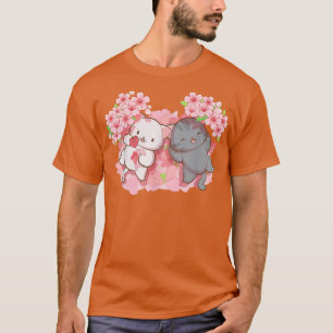 Kawaii Cats under Cherry Blommar Träd Japansk SA T Shirt