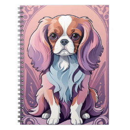Kawaii Cavalier Kung Charles Pastel Färg Anteckningsbok