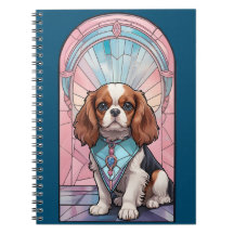 Kawaii Cavalier Kung Charles Pastel Stached Glass