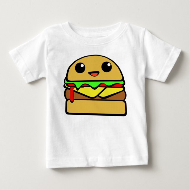 Kawaii Cheeseburger Character Tee (Framsida)