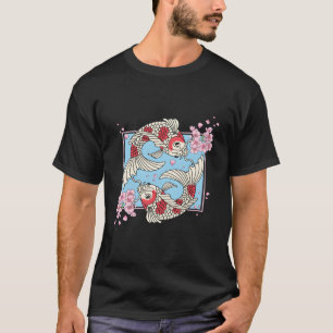 Kawaii Cherry Blommar Koi Fish Japansk Sakura Car T Shirt