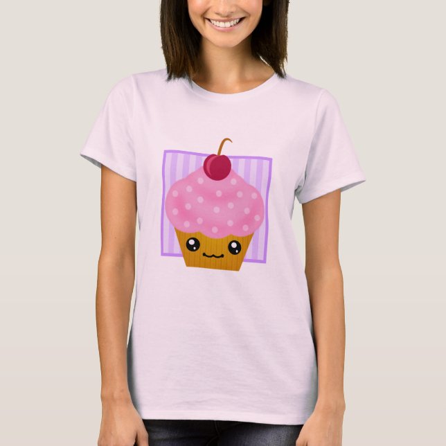 Kawaii Cherry Cupkaka Apparel T-shirt (Framsida)