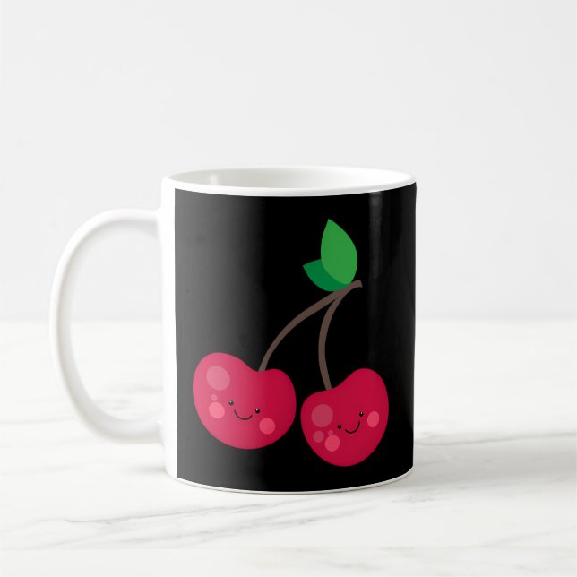 Kawaii Cherry Kaffemugg (Vänster)