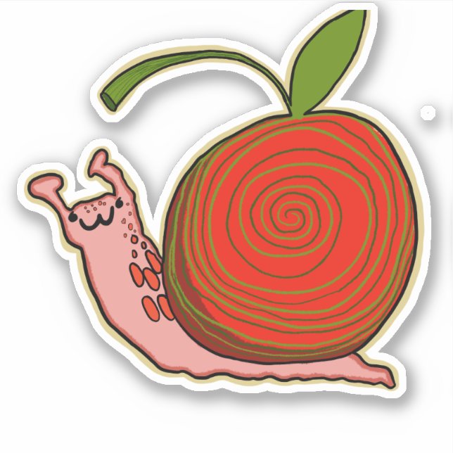Kawaii Cherry Snigel Sticker Klistermärken (Framsida)