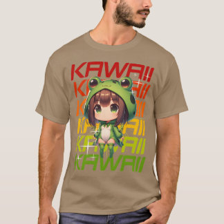 Kawaii Chibi Anime Frog vintage T Shirt