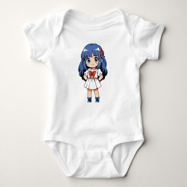 Kawaii Chibi Character Bodysuit T Shirt (Framsida)