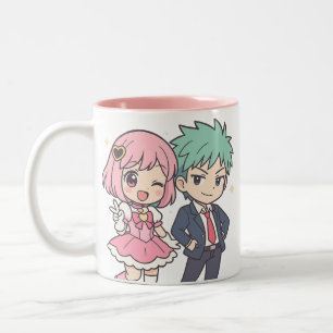 Kawaii Chibi Couple Anime Mugg Cute Gift