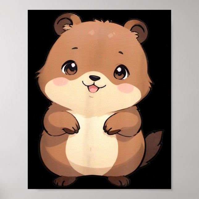 Kawaii Chibi Groundhog - Panfurware Llc  Poster (Framsidan)