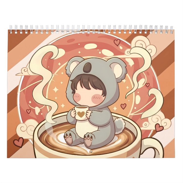 Kawaii Chibi Koala Adventure Yearly Desk Calendar Kalender (Omslag)