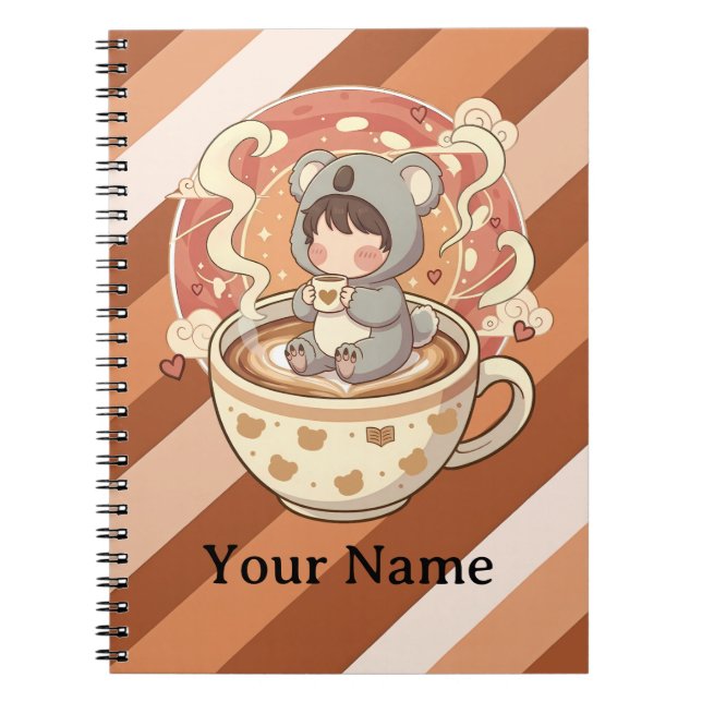 Kawaii Chibi Koala Äventyrs Spiral Anteckningsbok (Framsidan)