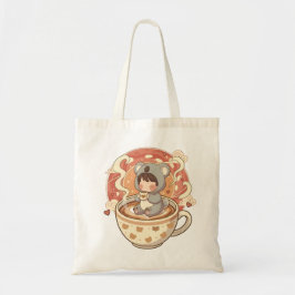 Kawaii Chibi Koala Coffee Canvas Tote Bag Tygkasse