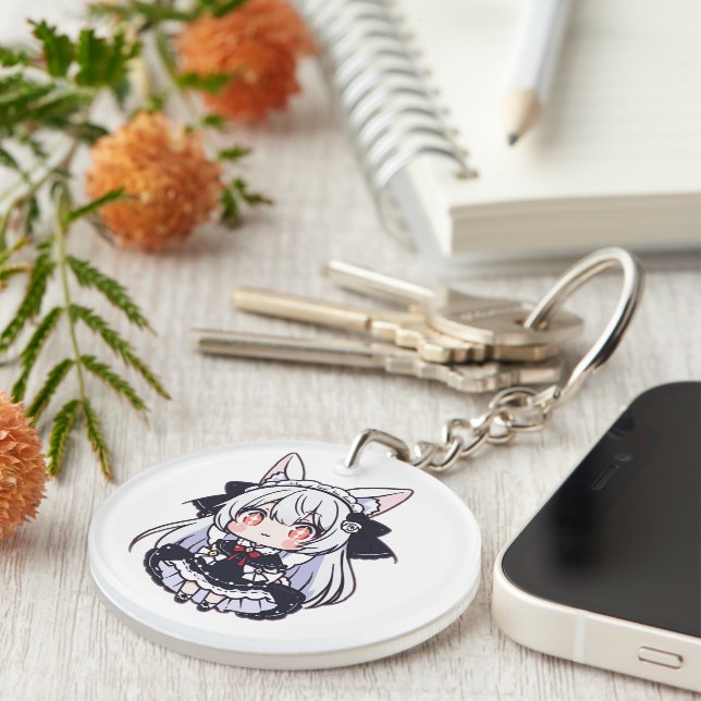 Kawaii Chibi Neko Gothic Lolita Akryl (Högra Framsidan)