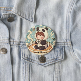 Kawaii Chibi Panda Button Pin Badge Knapp