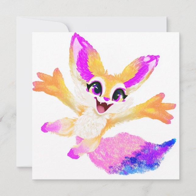 Kawaii Chibi-partymaskot Inbjudningar (Framsida)