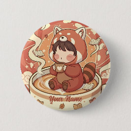 Kawaii Chibi Röd Panda Knappspänne Märke Knapp