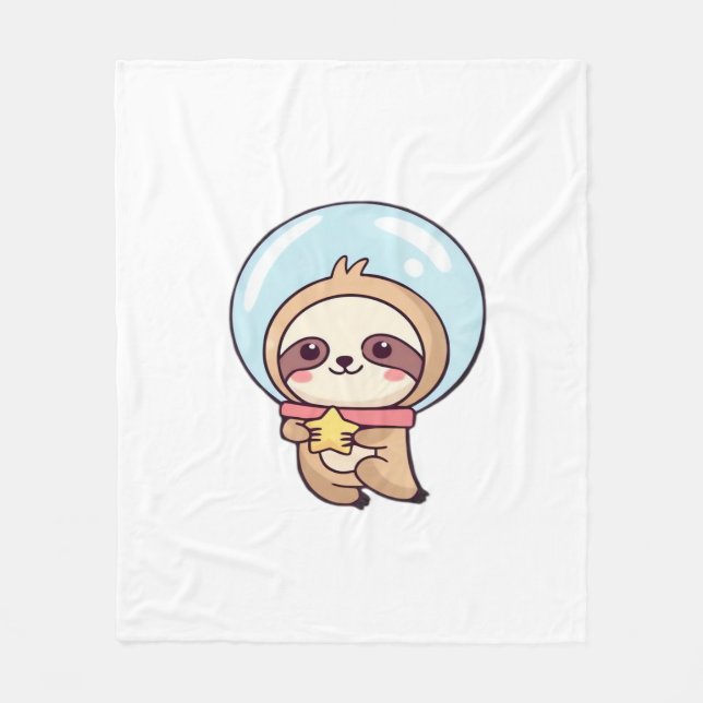 Kawaii Chibi Sengångare Astronaut � Söt Rymd Sengå Fleecefilt (Framsidan)