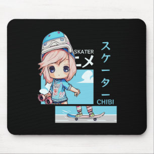 Kawaii Chibi Skater Skateboard Japansk Estetik Musmatta