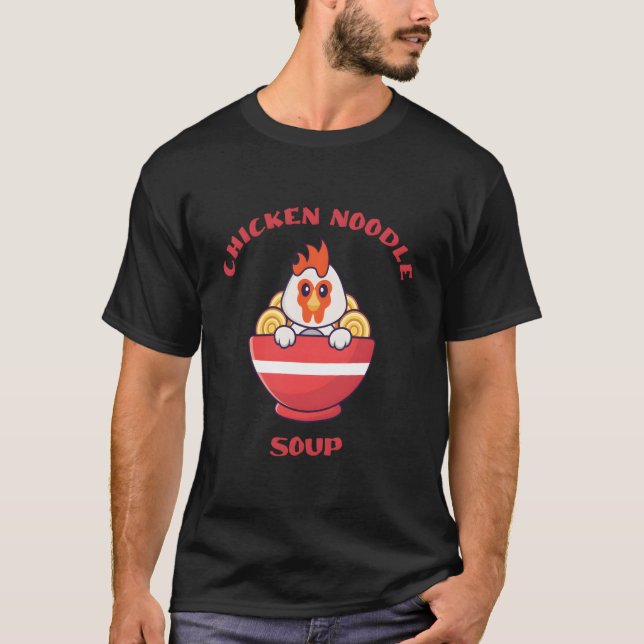 Kawaii Chicken Pho Soup Bowls Japanese Ra Noodles T Shirt (Framsida)
