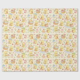 Kawaii Chicken Picnic Pattern Wrapping Paper Presentpapper