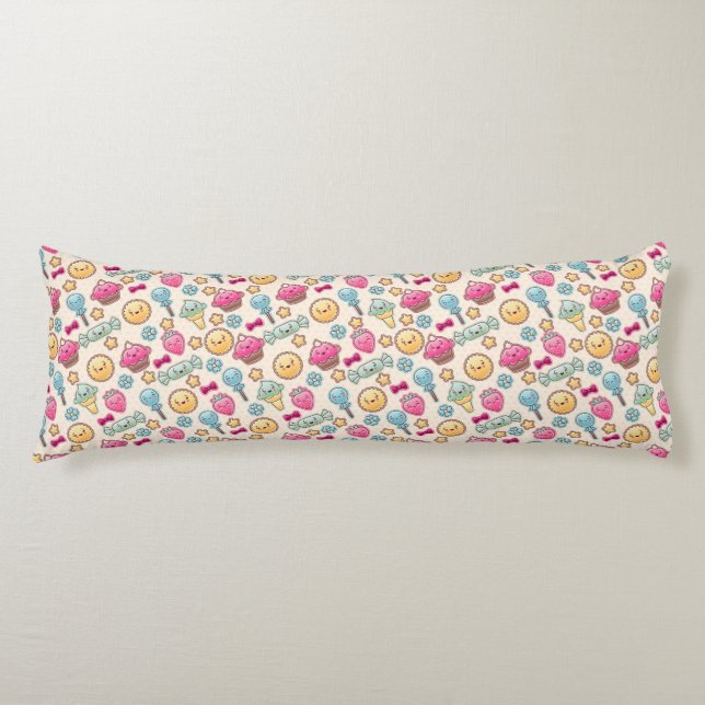 Kawaii child mönster med söta dockor kroppskudde (Framsidan)