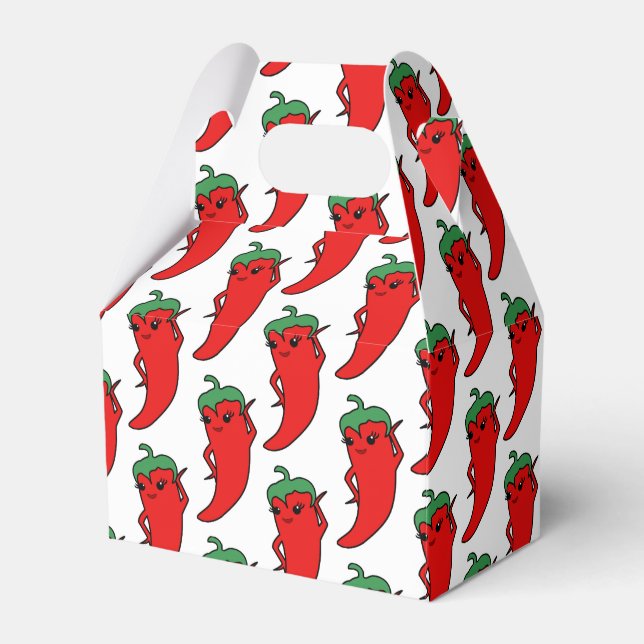 Kawaii Chilipeppar Ritningsmönster Presentaskar (Framsidan Sidan)