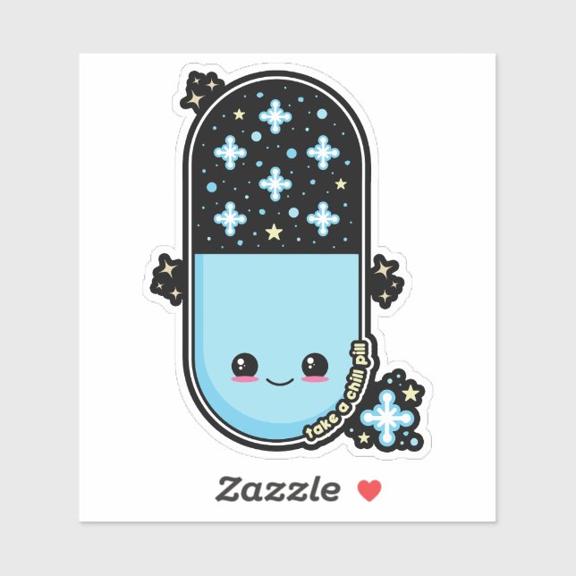 Kawaii Chill Pill Klistermärken (Ark)