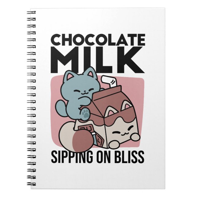 Kawaii Chocolate Milk Cat – Cozy Drink & Cuteness  Anteckningsbok (Framsidan)