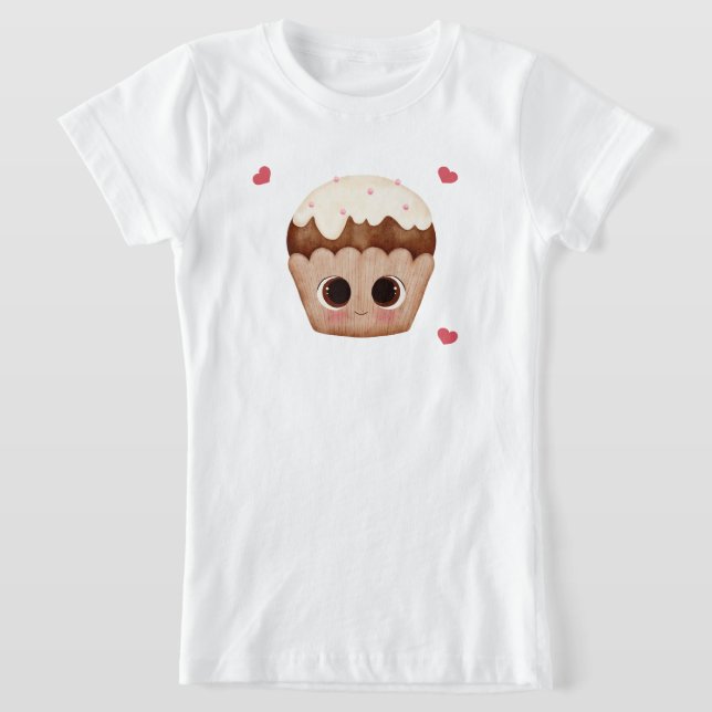 Kawaii chokladcupcake barn t-shirt (Laydown)