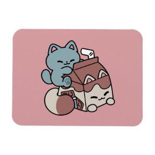 Kawaii chokladmjölk katt – mysig dryck och sötma magnet
