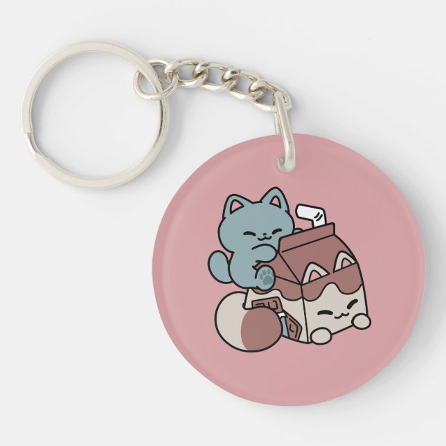 Kawaii Chokladmjölk Katt – Mysig Dryck & Söthet  (Framsidan)