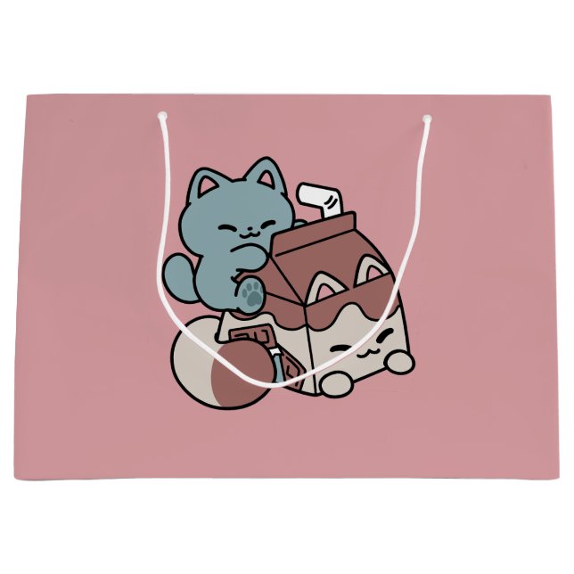 Kawaii Chokladmjölk Katt – Mysig Dryck & Söthet  (Framsidan)