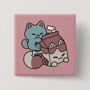 Kawaii Chokladmjölk Katt – Mysig Dryck & Söthet  Knapp