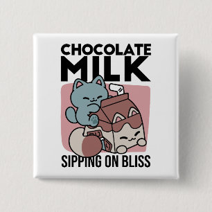 Kawaii Chokladmjölk Katt – Mysig Dryck & Söthet  Knapp