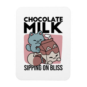 Kawaii Chokladmjölk Katt – Mysig Dryck & Söthet Magnet