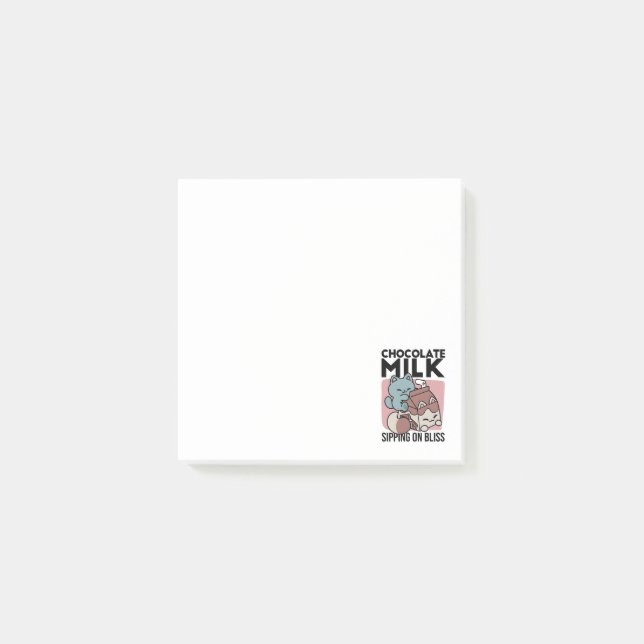 Kawaii Chokladmjölk Katt – Mysig Dryck & Söthet  Post-it Block (Framsida)
