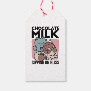 Kawaii Chokladmjölk Katt – Mysig Dryck & Söthet Presentetikett