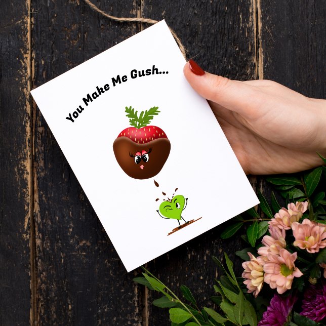 Kawaii chokladtäckt jordgubbe och godis helgkort (Skapare uppladdad)