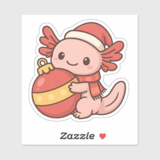 Kawaii Christmas Axolotl Sticker Ornament Klistermärken