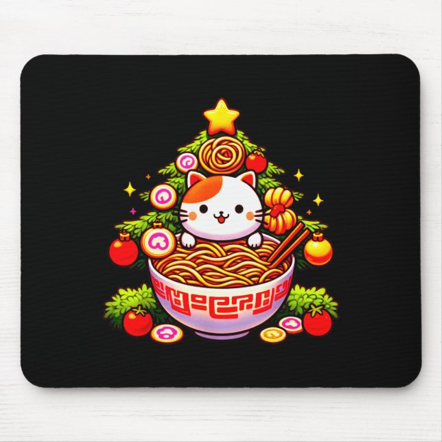 Kawaii Christmas Cat Ramen Christmas Tree Holiday  Musmatta (Framsidan)