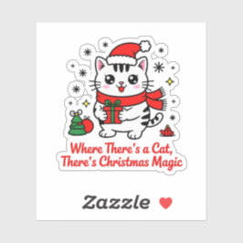 Kawaii Christmas Cat Vinyl - Pet Lover Gift Klistermärken