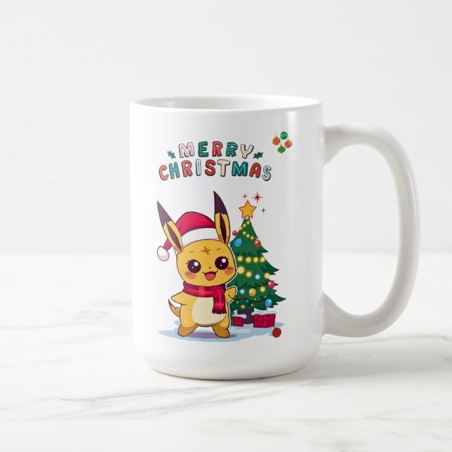 Kawaii Christmas Character |Holiday Art for Anime  Kaffemugg (Höger)