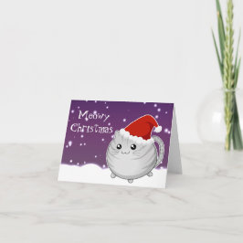 Kawaii christmas grått, tabell, kattunge helgkort