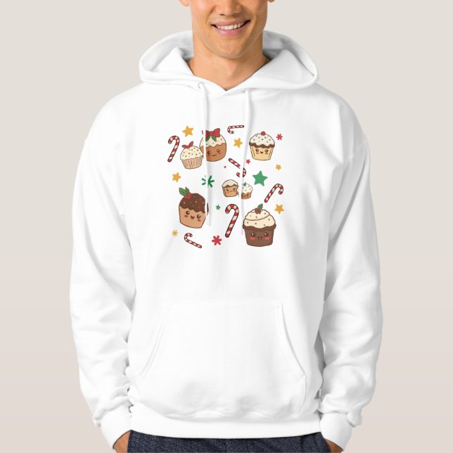 Kawaii Christmas Muffins Hoodie (Framsida)