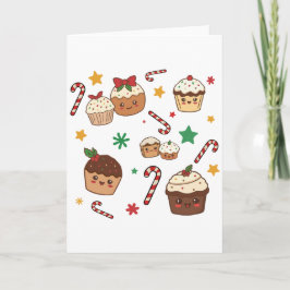 Kawaii Christmas Muffins Kort