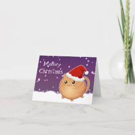 Kawaii christmas orange tabby kattunge helgkort