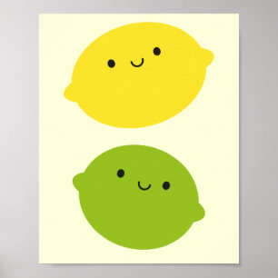 Kawaii citron & limefrukt poster