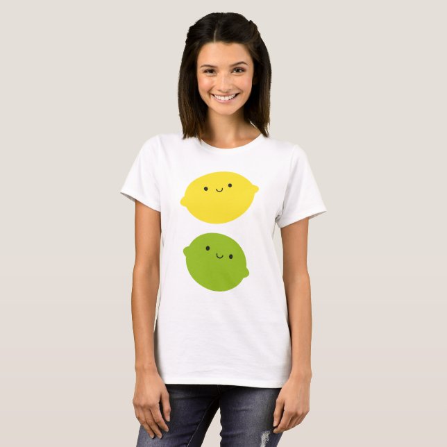 Kawaii citron & limefrukt t shirt (Hel framsida)