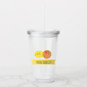 Kawaii citron och orange huvudsaklig take away mugg