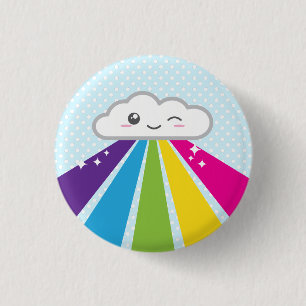 Kawaii Cloud and Rainbow Button Knapp